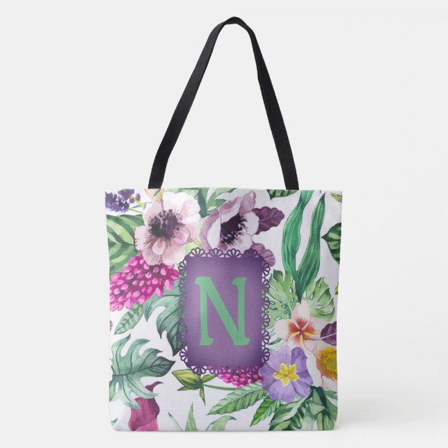 Snygg Blommigt Tote Bag Tygkasse (Framsida)