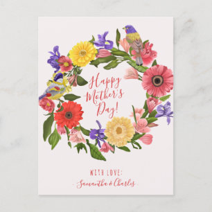 Snygg Blommigt Wandan Lycklig Mors dag Vykort