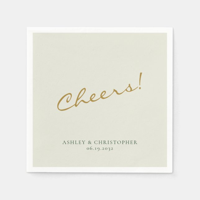 Snygg Blommigt Watercolor Sage Bröllop Pappersservett (Framsidan)