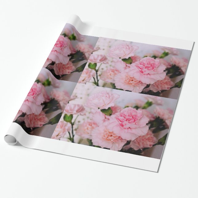 Snygg blomsterfotografi av rosa. presentpapper (Utrullad)