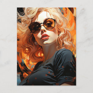 Snygg Blonde Woman Vykort