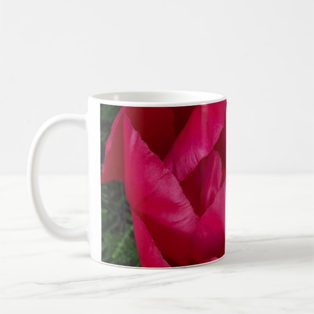 Snygg Blooming Red Peony Kaffemugg (Vänster)
