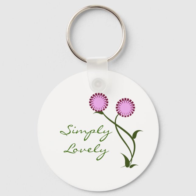 Snygg Blooms Keychain, Lavender Nyckelring (Framsida)