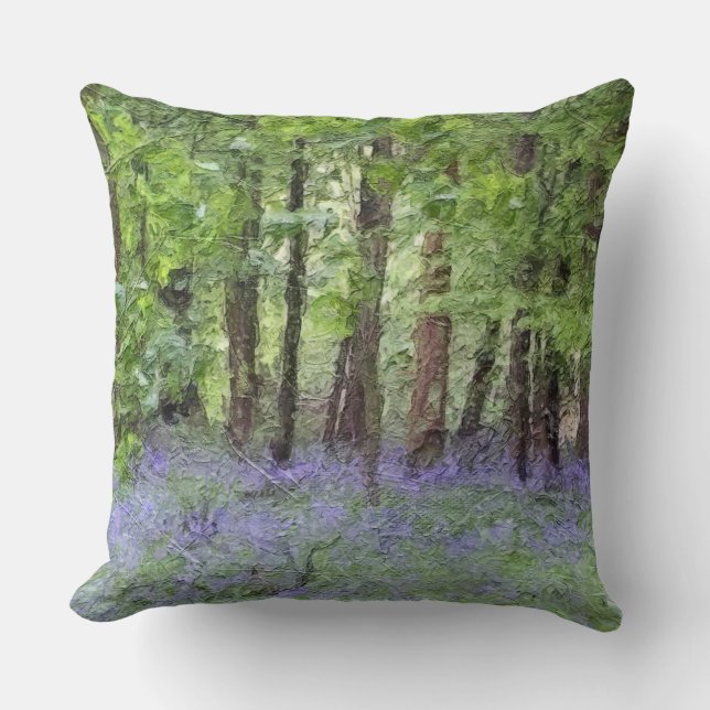 Snygg Bluebell Wood Kudde (Framsida)