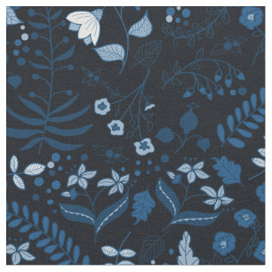 Snygg Boho Blommigt Classic Blues Tyg