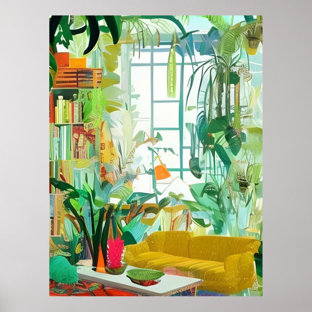 Snygg Boho Living Room Poster (Framsidan)