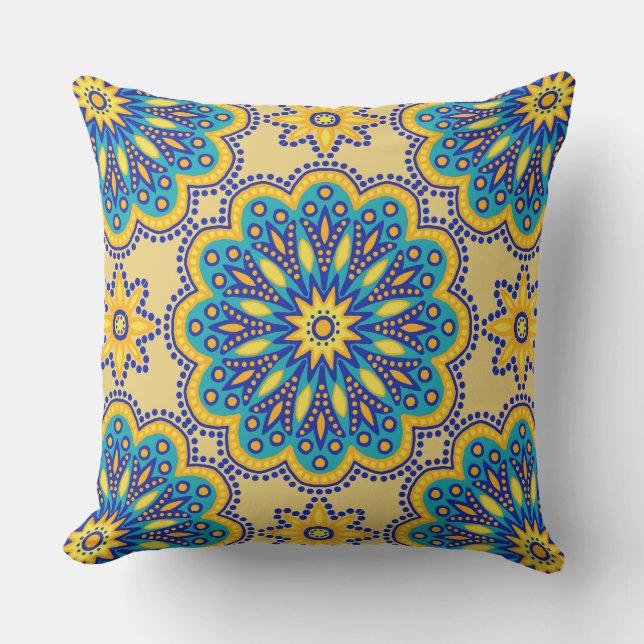 Snygg Boho Talavera Tile Kudde (Framsida)