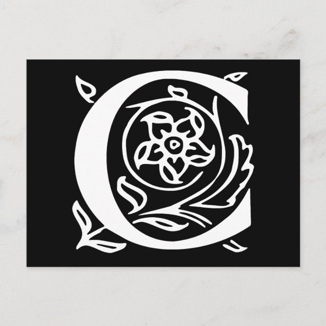 Snygg bokstav C Vykort (Framsida)