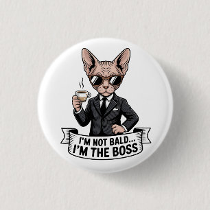 Snygg Boss Sphynx Katt Kaffe Konst Knapp
