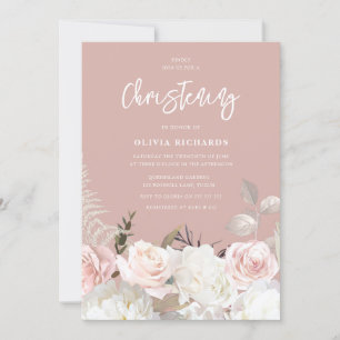 Snygg botaniska Ro Baptism Christening Inbjudningar