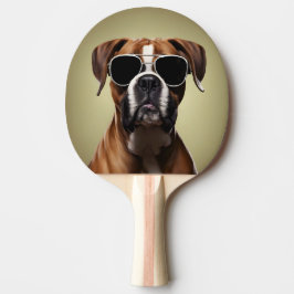 Snygg boxerhund pingisracket