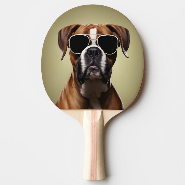 Snygg boxerhund pingisracket (Framsidan)