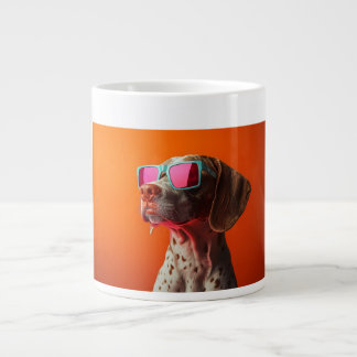 Snygg Bracco italiano hund med solglasögon Jumbo Mugg