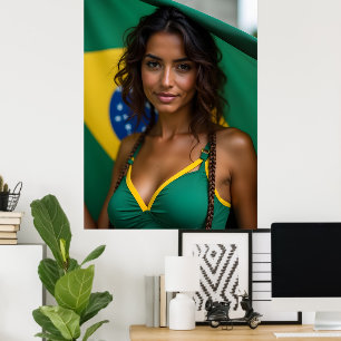 Snygg brasiliansk kvinna poster