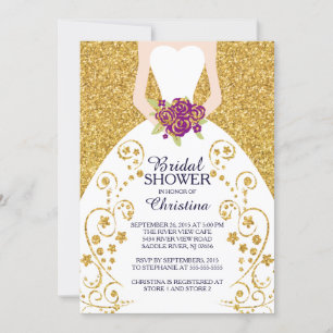 Snygg Bride Glitter Inbjudningskort för möhippan
