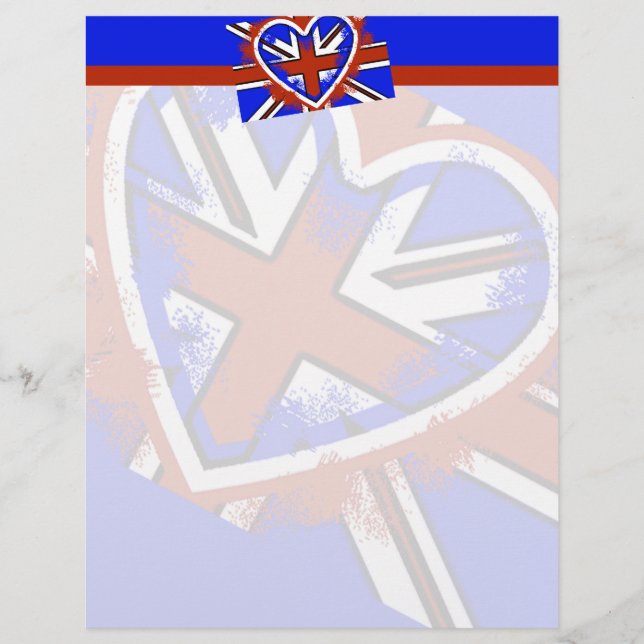 Snygg brittisk flagg hjärtdesign (Framsida)