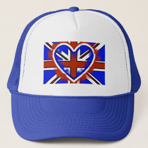 Snygg brittisk flagg hjärtdesign truckerkeps