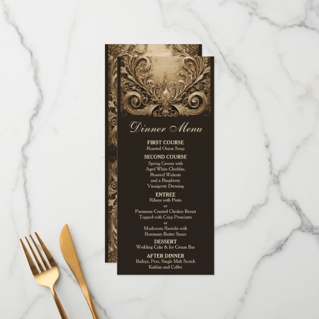 Snygg Bröllop Meny (Fram/Back In Situ)