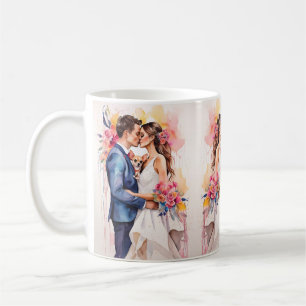 Snygg Bröllop par med Cute Funny Kaffemugg