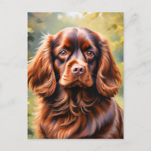 Snygg Brown Spaniel Hund Vykort