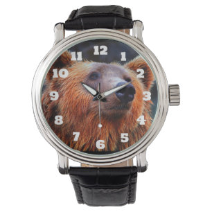 Snygg brun Bear Porträtt Wildlife Photo Armbandsur