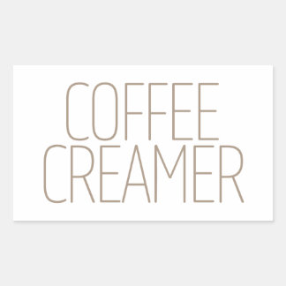 Snygg brun kaffekrämare rektangulärt klistermärke