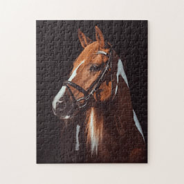 Snygg brun Paint Horse Porträtt Photo Pussel