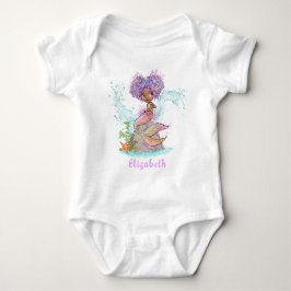 Snygg brun Sjöjungfru Birthday Girl T Shirt