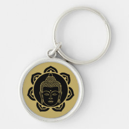Snygg Buddha Jewelry Gift Rund Silverfärgad Nyckelring