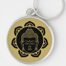 Snygg Buddha Jewelry Gift Rund Silverfärgad Nyckelring