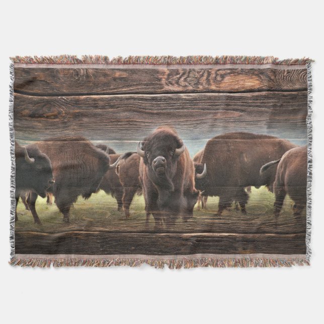 Snygg Buffalo Herd Filt (Framsidan)