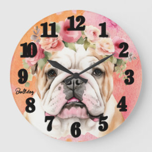 Snygg Bulldog Stor Klocka