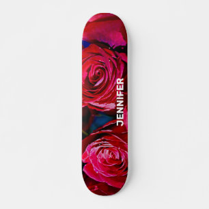Snygg bunch av Röd ros Mini Skateboard Bräda 18,5 Cm