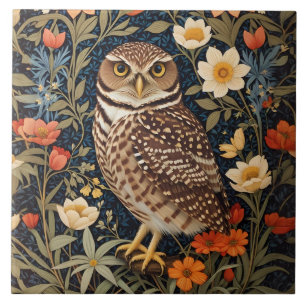 Snygg Burrowing Uggla William Morris Inspired Kakelplatta