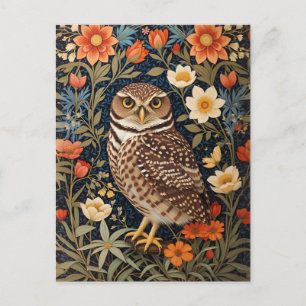 Snygg Burrowing Uggla William Morris Inspired Vykort