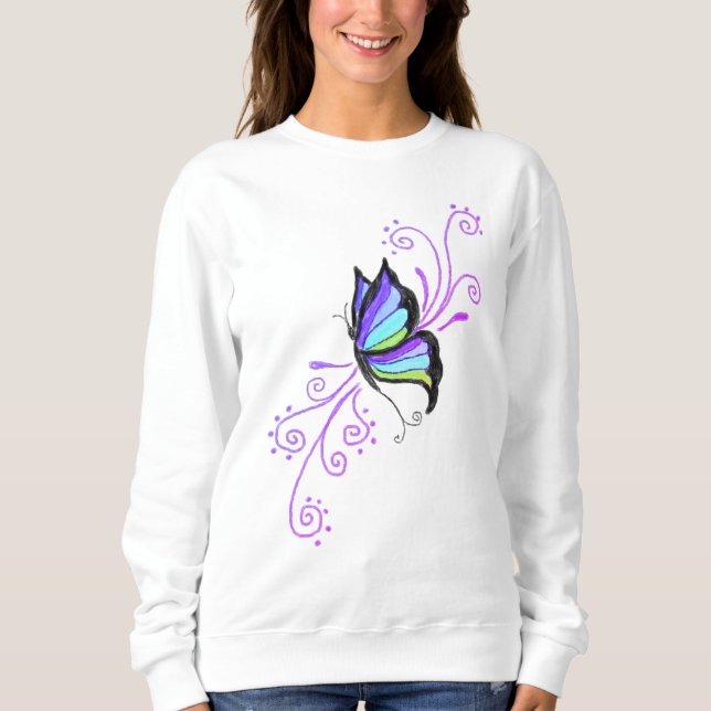 Snygg Butterfly-Abstrakt konst till Bära T Shirt (Framsida)
