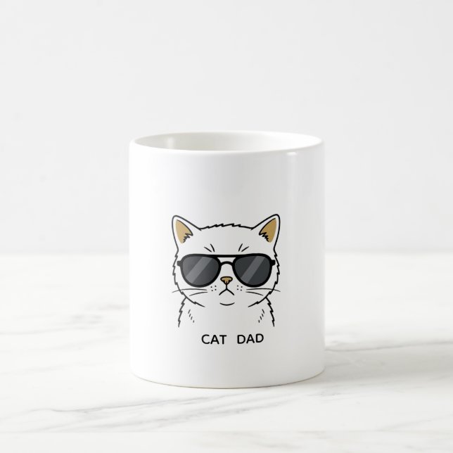 Snygg Calico Katt med Solglasögon Kaffemugg (Center)