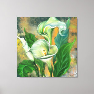 Snygg Calla Lily Flower - Art Teckning Miged Canvastryck
