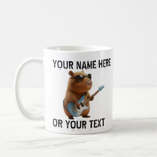 Snygg Capybara som spelar gitarr Grafisk Klassisk Kaffemugg