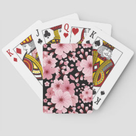Snygg Cherry-Blommar på svart bakgrund Casinokort