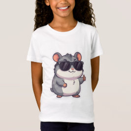 Snygg Chibi Hamster med Solglasögon Roligt Meme Ba T Shirt