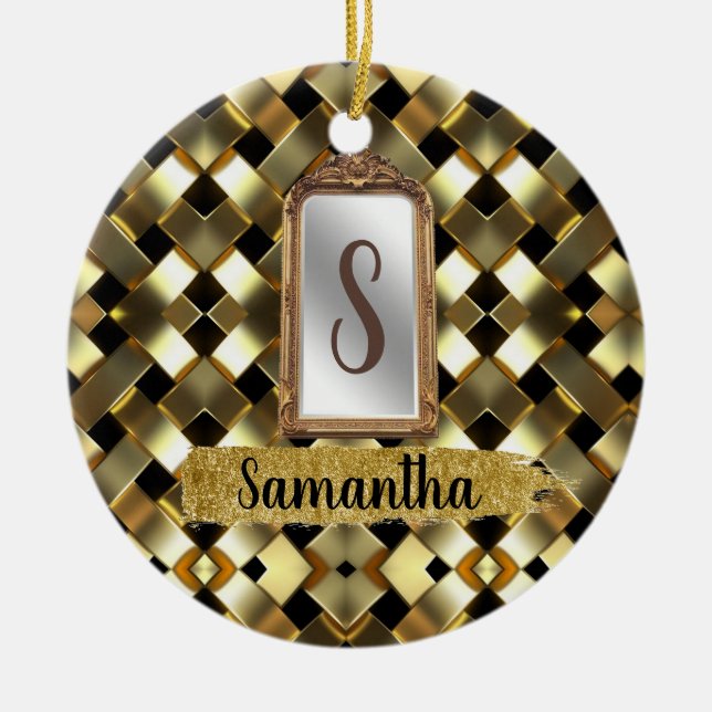 Snygg Chic Girly Spegel Elegant Bday Gift Julgransprydnad Keramik (Framsidan)