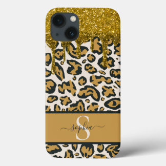 Snygg Chic Guld Faux Glitter Leopard Skriv ut