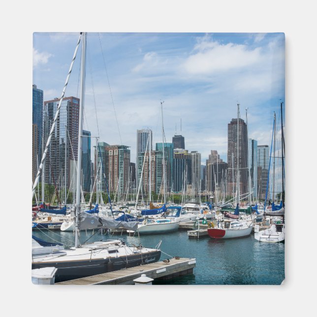 Snygg Chicago Harbour Magnet (Framsidan)