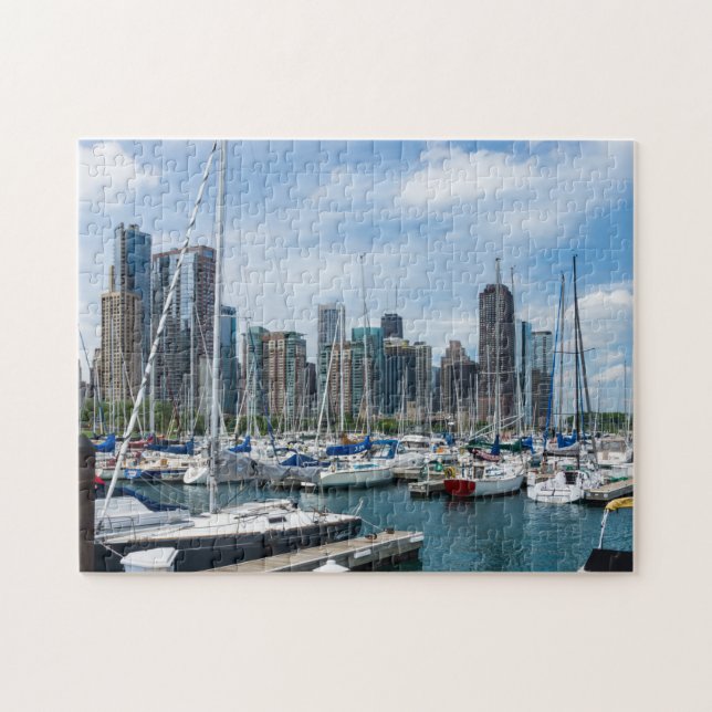 Snygg Chicago Harbour Pussel (Horisontell)