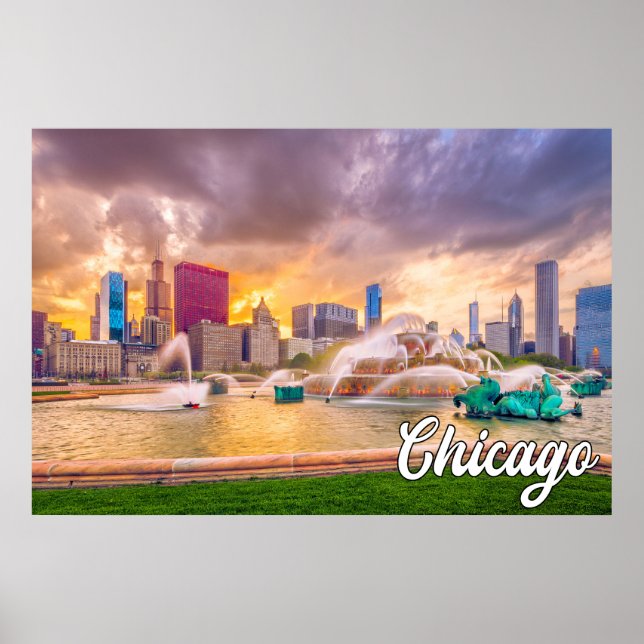 Snygg Chicago, Illinois, United Stater Poster (Framsidan)