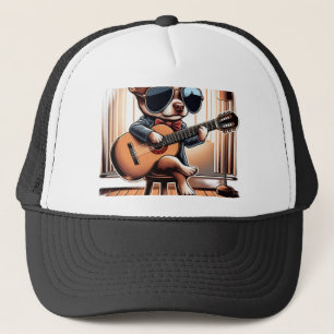 Snygg Chihuahua som spelar gitarr Keps