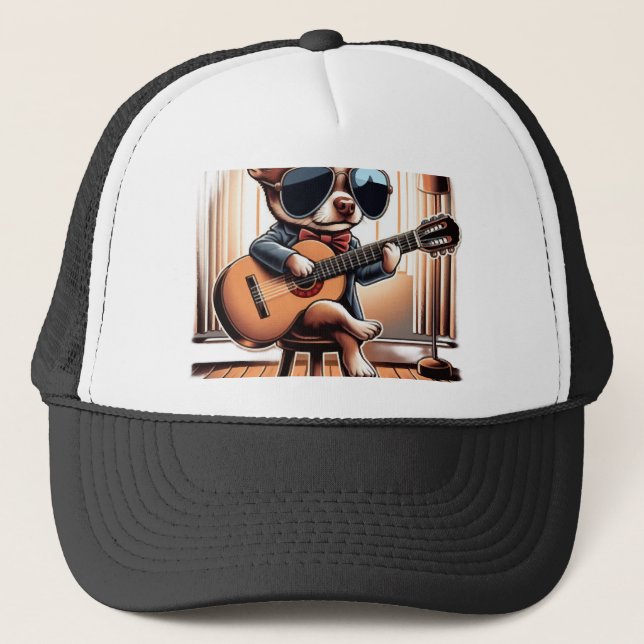 Snygg Chihuahua som spelar gitarr Keps (Framsida)