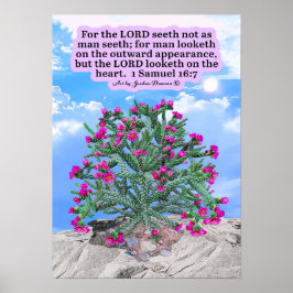 Snygg Cholla Cactus Scripture 1 Samuel 16:7 Poster