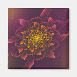 Snygg Chrysanthemum Fractal Lila Magnet